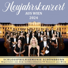 Flyer der Silvesterveranstaltung: Neujahrskonzert 2024 der Schlossphilharmonie Schönbrunn aus Wien