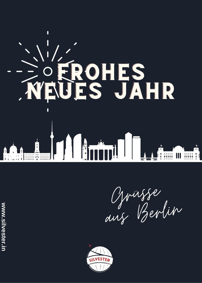 Wenn du deinen Liebsten auf Berlinerisch ein frohes, neues Jahr wünschen willst, kannst du ""Ick wünsch da nen jutet neuet Jahr!" sagen. Oder du sendest ihnen einfach unsere Grußkarte mit der Berliner Skyline per WhatsApp oder E-Mail und wünschst ihnen somit einen guten Rutsch ins nächste Jahr! 