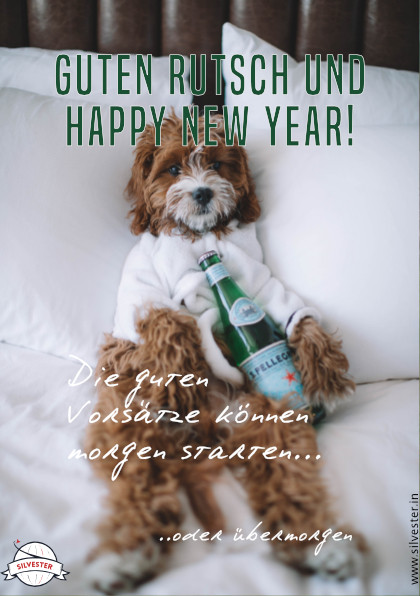  "Guten Rutsch und Happy New Year! Die guten Vorsätze können morgen starten...oder übermorgen!" 